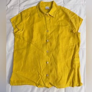 Yellow Short Sleeve Button-Up Shirt